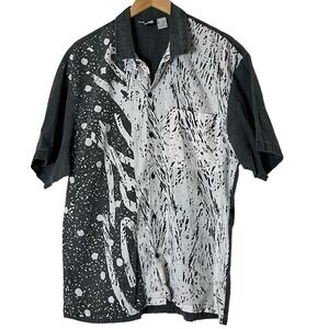 Gotcha | 90’s Printed cotton short sleeve button up casual shirt size la…